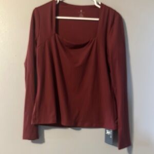Oyanus Women's Burgundy Long Sleeve Top Size XL